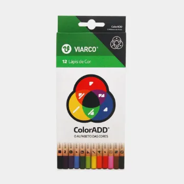 Mostrar detalhes para 12 Lápis de cor ColorADD Viarco Imagem de 12 Lápis de cor ColorADD Viarco